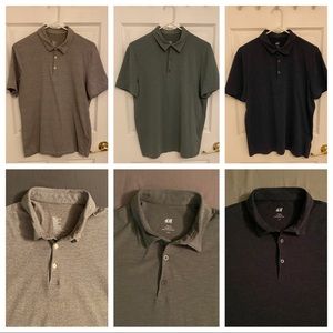3x H&M Slim Stretch Polo Shirt bundle (MD)
